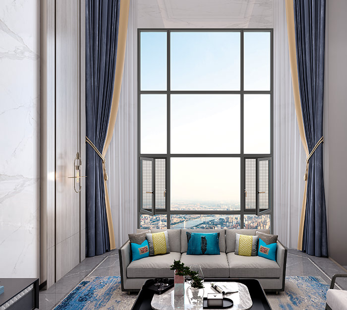 瓦力游戏_平开门窗系列_T1.6 DPS120-35隐排双断桥内开防护栏一体化开启窗纱一体